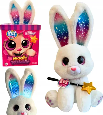 Zdjęcie produktu dla Lolex | Interaktywny pluszowy króliczek - Z magiczną różdżką - Świecące uszy - Przytulanka