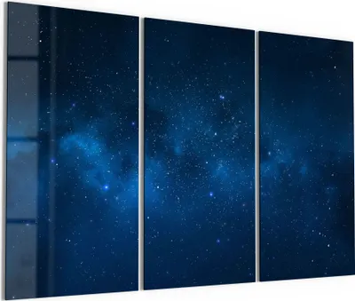 Produktbild von DEQORI Glasbild Echtglas 3x50x100 cm 'Nächtlicher Sternenhimmel' Wandbilder XXL groß