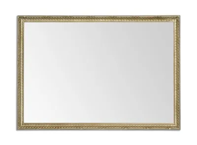 Image de MO.WA miroir mural, classique miroir rectangulaire cm. 45x65, argent antique, cadre en bois, vertical, horizontal, pour entrée, salle de bains, chambre à coucher