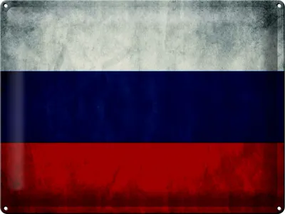 Produktbild von Blechschild Flagge Russland, 40x30 cm, Blechschilder Fahne Nationalität