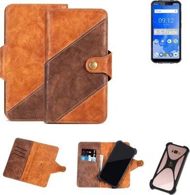 Produktbild von K-S-Trade Handy-Hülle Schutz-Hülle Bookstyle Case Wallet-Case kompatibel mit Ulefone Armor 5 Handy Cover Bumper Kantenschutz Smartphone dunkelbraun