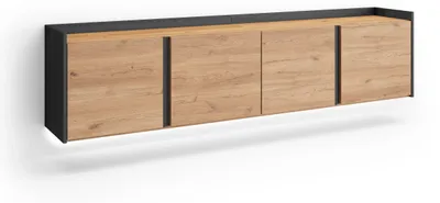 Immagine prodotto di Mobili TV effetto legno rovere e nero 207x35x50cm sospeso