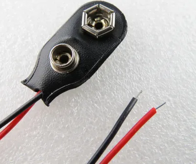 Produktbild von 9V Block Batterie Anschluss Clip längs - Form mit Kabel