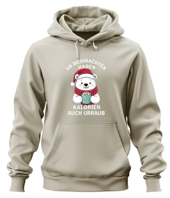 Zdjęcie produktu dla Calories have holiday Christmas polar bear cocoa sweet gift uni  bluza z kapturem, nature, L