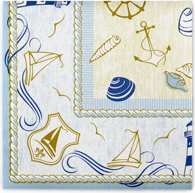 Produktbild von Airlaid Serviette Coast,  40 x 40 cm, 50 Stück - Mank - Maritim