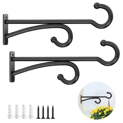 Pflanzen-Hängehalterung 36 cm, 2er Set, Metall, Schwarz, rostbeständig