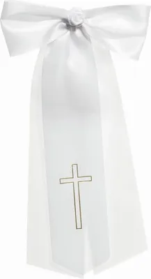 Produktbild von Kerzen Schleife aus Satin für Taufkerzen, Kommunionskerzen