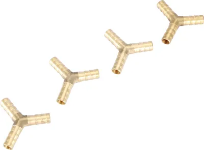 Zdjęcie produktu dla Wąż mosiężny Y 3-drożny z kolankiem, złącze, powietrze, woda, gaz, średnica zewnętrzna (8 mm, 4 szt.)