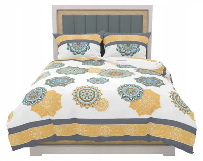 Produktbild von ZARATEX Silver Satin-Bettwäsche 220x200 Rosettenmuster