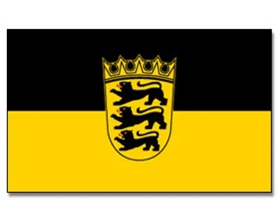 Produktbild von Flagge Baden-Württemberg 250 x 150cm Fahne mit 3 Ösen 100g/m² Stoffgewicht Hissflagge