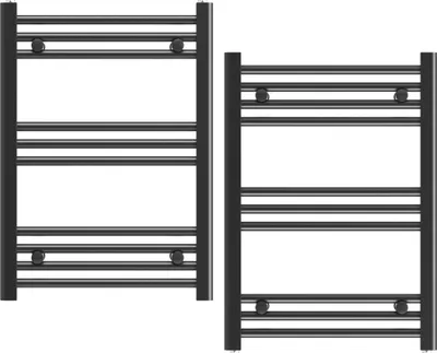 Obrázok produktu pre Granitan | Kúpeľňový radiátor Breno - 50x70 cm - čierny - moderný dizajn - flexibilná inštalácia