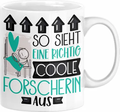 Produktbild von Forscherin Geschenk Tasse Lustig Geschenkidee für Forscherin Geburtstag So Sieht Eine Richtig Coole Forscherin Aus Frauen Spruch (Weiß)