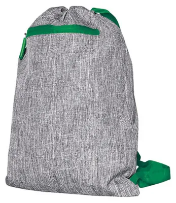 Produktbild von bags2GO DTG-15391 | Gymsac - Miami / 42 x 33 cm - Farbe: Grey Melange/Green - Größe: 43 x 34 cm