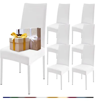 Immagine prodotto di Omgoods - 6 copri-sedie elasticizzati - Coperture lavabili per sedie da pranzo