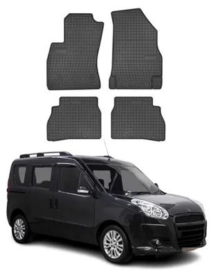 Productafbeelding van 2010-2020 Fiat Doblo rubberen vloermatten, zwart, 4-delig