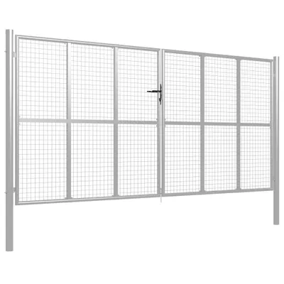 Zdjęcie produktu dla vidaXL Brama ogrodowa stal ocynkowana 415 x 250 cm srebrna