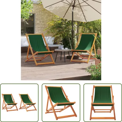 Produktbild von The Living Store Klappbare Strandstühle 2 Stk. Grün Stoff