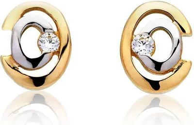 Produktbild von 333er Unique Gelb- Weißgold Ohrstecker mit Zirkonia GE0205