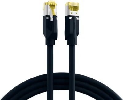 Produktbild von RJ45 Patchkabel Cat.6A S/FTP LSZH -- Draka UC900 TM31 schwarz 0,25m