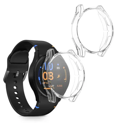 Produktbild von kwmobile 2x Silikon Hülle für Samsung Galaxy Watch FE 40mm Schutzhülle - Fullbody Display Cover Set aus Silikon - Transparent