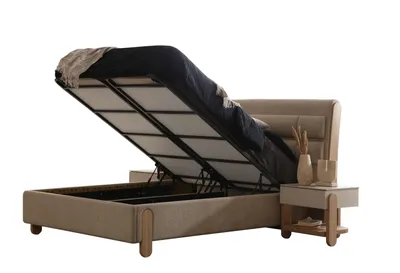Image de Grand et nsemble de chambre à coucher 3 pièces avec lit avec 2 tables de nuit