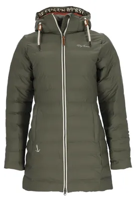 Produktbild von Dry Fashion Damen Polyurethan-Mantel Danzig gesteppt - Outdoor-Jacke wind- und wasserdicht in Oliv Größe 42