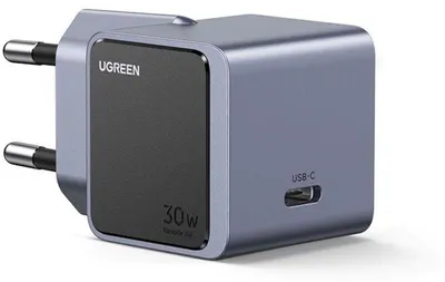 Zdjęcie produktu dla Ładowarka USB-C, UGREEN, 30 W, technologia GaN, szara