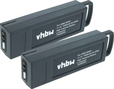 Produktbild von vhbw 2x Akku kompatibel mit Yuneec Q500, Q500 4K, Q500+, Q500+ Pro, Q500+ Typhoon Drohne Multicopter Quadrocopter (7500 mAh, 11,1 V, Li-Polymer)