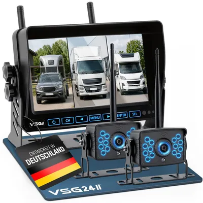 Produktbild von 7" FUNK-Set ELEMENT WIRED HD | 2 Kameras | Wohnmobil & LKW bis 21 Meter  RVS-24672