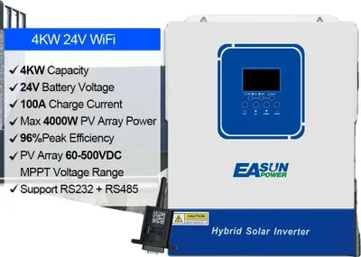 Immagine prodotto di Inverter solare ibrido, rendimento di picco del 96%, protezione da sovraccarico, 4 kW - Wi-Fi