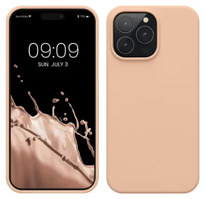 Produktbild von kwmobile Handyhülle für iPhone 14 Pro Max Hülle, für iPhone 14 Pro Max Case - Hülle Silikon - kabelloses Laden - Pastell Pfirsich