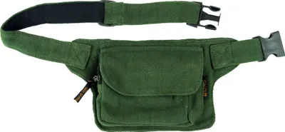 Produktbild von Gürteltasche, Festival Bauchtasche - Olive, Uni - Erwachsene, Grün, Baumwolle, 14*17*5 cm, Festival- Bauchtasche Hippie