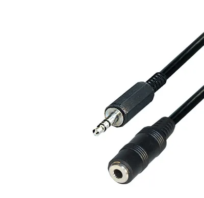 Produktbild von Transmedia Verbindungskabel; Klinkenstecker 3,5 mm stereo -  Klinkenkupplung 3,5 mm stereo, 1,0 m, A 53-1
