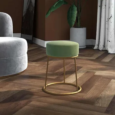 Produktbild von Möbel Runder Hocker Senfgrün Samt - Hocker 340262