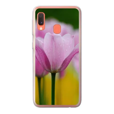 Produktbild von MuchoWow® Handyhülle Schutzhülle Hülle für Samsung Galaxy A20e Blumen - Tulpen - Rosa Silikon Softcase Handy Hülle - Abdeckung