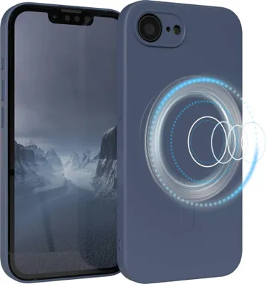 Produktbild von EAZY CASE - Silikonhülle magnetisch für Apple iPhone 16e, Hülle Silikon, weich stoßfeste Magnet Handyhülle, Schutzhülle mit Kameraschutz, TPU Bumper in Dunkelblau