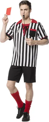 Produktbild von L3301400-60-A schwarz-weiß Herren Schiedsrichter Fußballerkostüm Gr.60