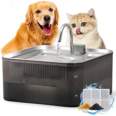 Wasserbrunnen für Hunde & Katzen, 7 L, leise Pumpe, 4 Filterstufen
