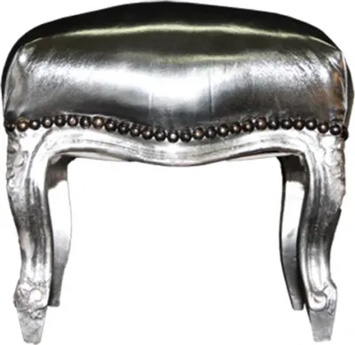 Produktbild von Casa Padrino Barock Fußhocker Silber / Silber - Hocker Möbel