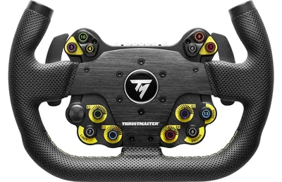 Obrázek produktu pro Thrustmaster EVO Racing 31U Leather, Volant, PC, PlayStation 4, PlayStation 5, Xbox One, Xbox One S, Xbox One X, Xbox Series S, Xbox Series X, Analogový/digitální, Kabel, Černá, Žlutá, Hliník, Kůže