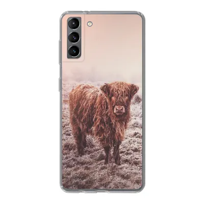 Produktbild von MuchoWow® Handyhülle Schutzhülle Hülle für Samsung Galaxy S21 Plus Schottische Highlander - Schnee - Sonne Silikon Softcase Handy Hülle - Handy-Tasche