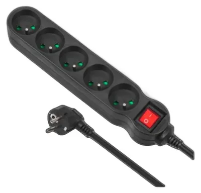 Image de Multiprise Maclean MCE183 5 prises 5m noir (MCE185)