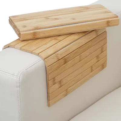 Produktbild von 2er-Set Armlehnen-Ablage MCW-E72, Sofa-Butler Flexablage, Bambus flexibel 45x30cm