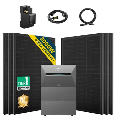 Produktbild von ALLDREI Balkonkraftwerke mit Speicher Anker Solix Solarbank 3 E2700 Pro & BP2700x2,Komplettset mit 6x500W Bifazialer Solarpanel & Smarten Zähler