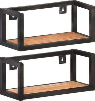 Immagine prodotto di Maison Exclusive - Mensole da parete, 2 pezzi, 40 cm, legno massello di acacia
