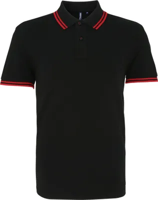 Produktbild von Asquith & Fox Herren Polo-Shirt, kurzärmlig RW4809 (2XL) (Schwarz/Rot)