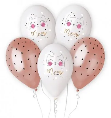 Produktbild von Meow Cat Latex-Ballons 33 cm, 5 Stück