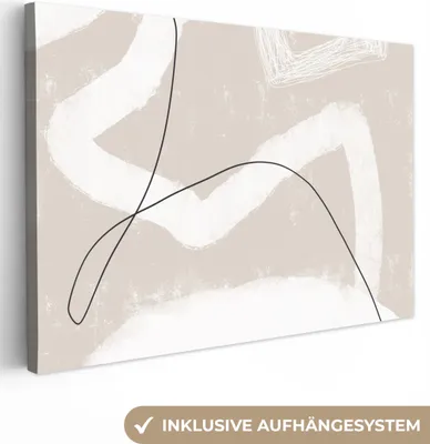 Produktbild von MuchoWow® - Leinwandbilder - Linie - Abstrakt - Design, Wandbild, Wanddeko Bilder Wohnzimmer, 120x80 cm