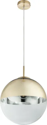 Produktbild von Kugel Hängelampe, Metall Glas, gold klar, D. 30 cm