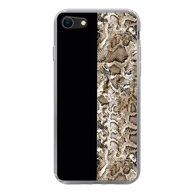 Produktbild von MuchoWow® Handyhülle Schutzhülle Hülle für iPhone SE 2022 Schlange - Tiermuster - Braun Silikon Softcase Handy Hülle - Schutzhülle